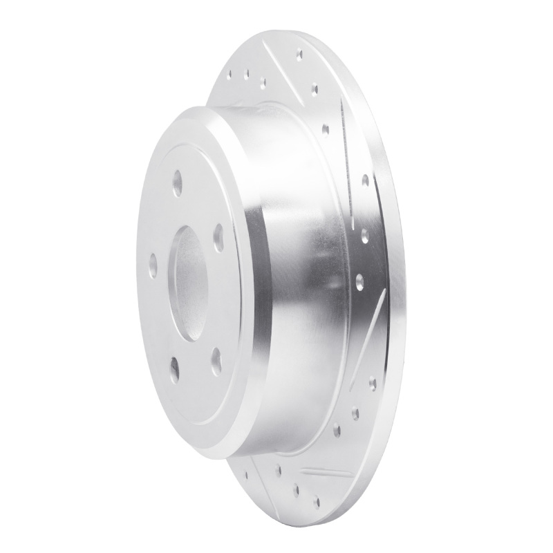 Jeep Wrangler Brake Rotor (1) - Rear Right - R1 Concepts - Drilled & Slotted - Silver - `07-`18